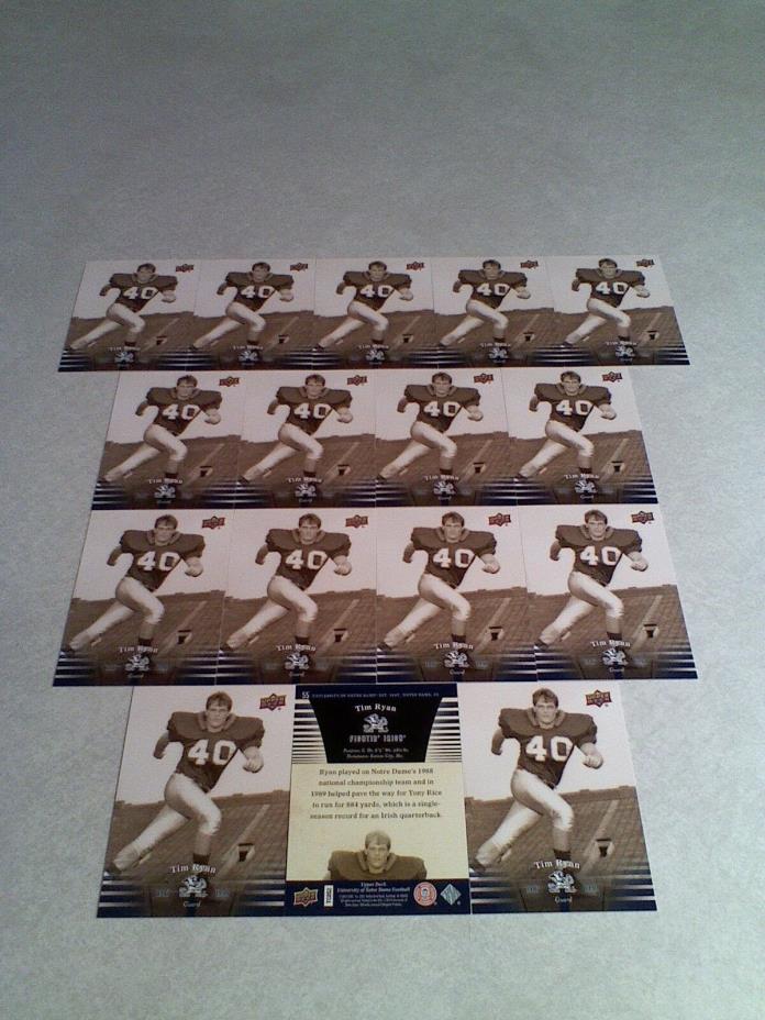 *****Tim Ryan*****  Lot of 16 cards / Notre Dame / Football