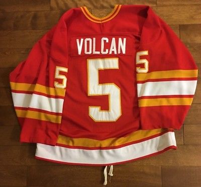 Mickey VOLCAN Moncton Golden Flames 1984-85 INCREDIBLE Game Worn Jersey #5 L@@K