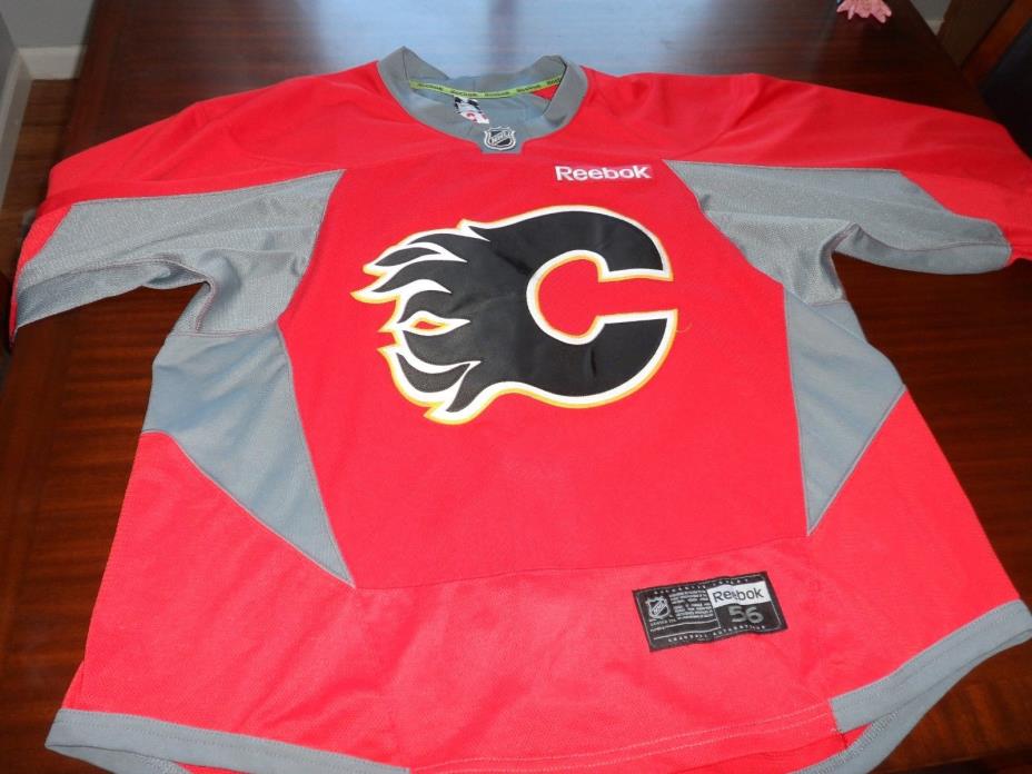 Calgary Flames Pro Stock Reebok Edge 3.0 Red Practice Jersey Size 56 2XL
