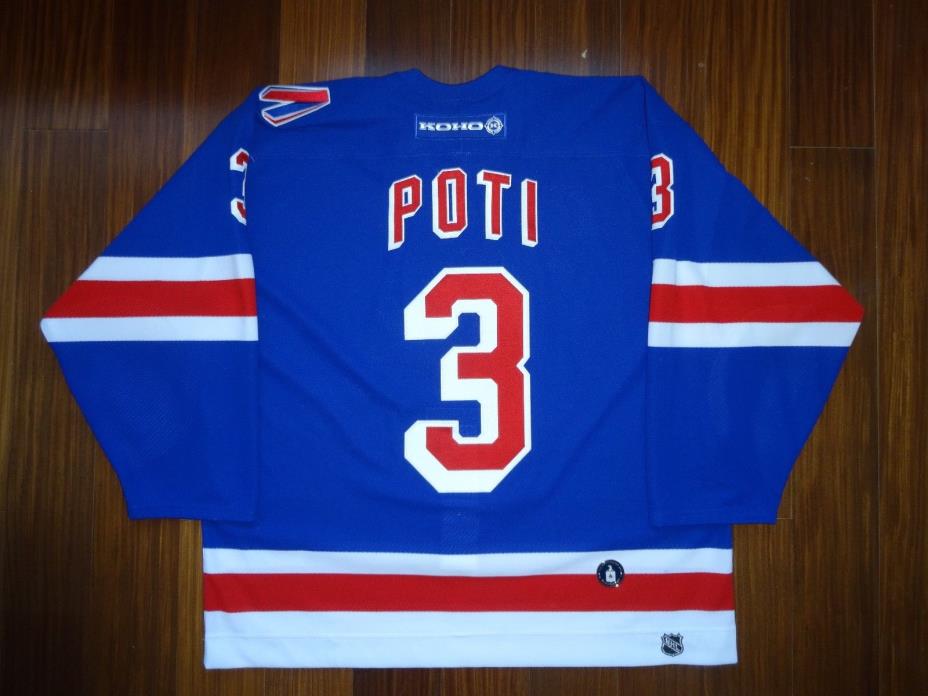 Game Worn Tom Poti New York Rangers 2001-2002 Home Jersey W/ 9/11 Ribbon Patch