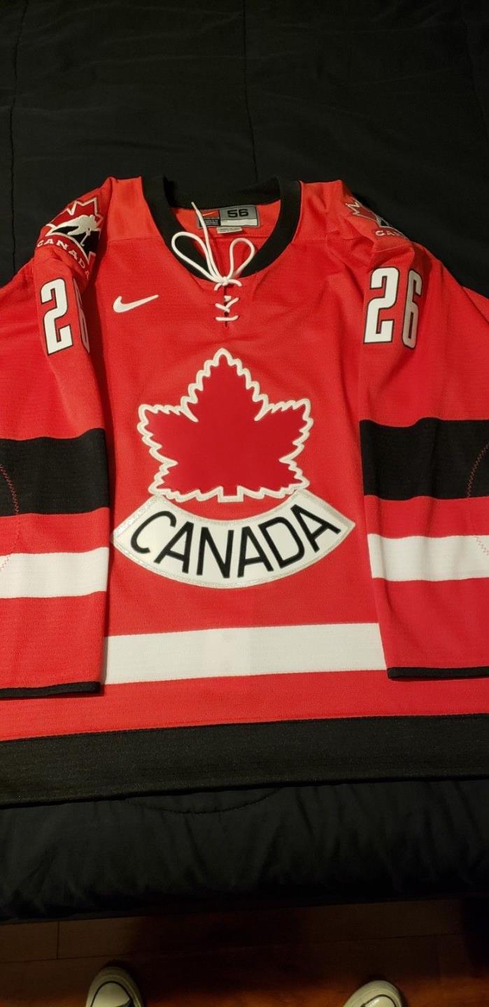 2004 RARE VINTAGE TEAM CANADA MARTIN ST. LOUIS AUTHENTIC RED JERSEY - NIKE - 56!