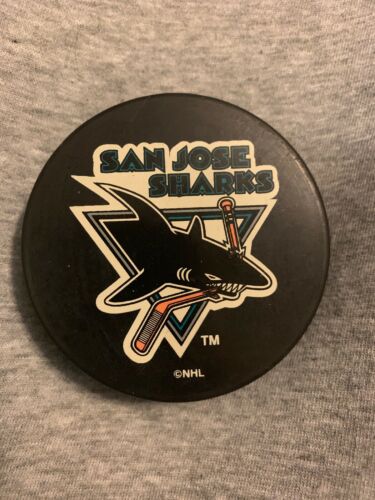 San Jose Sharks 1990's InGlasCo Game Style Puck, Excellent Condition. Vintage