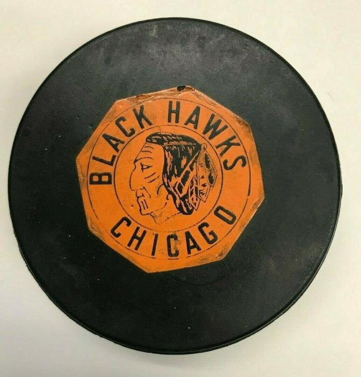 1958-62 Chicago Blackhawks NHL Hockey Game Puck Art Ross CCM Tyer Original 6