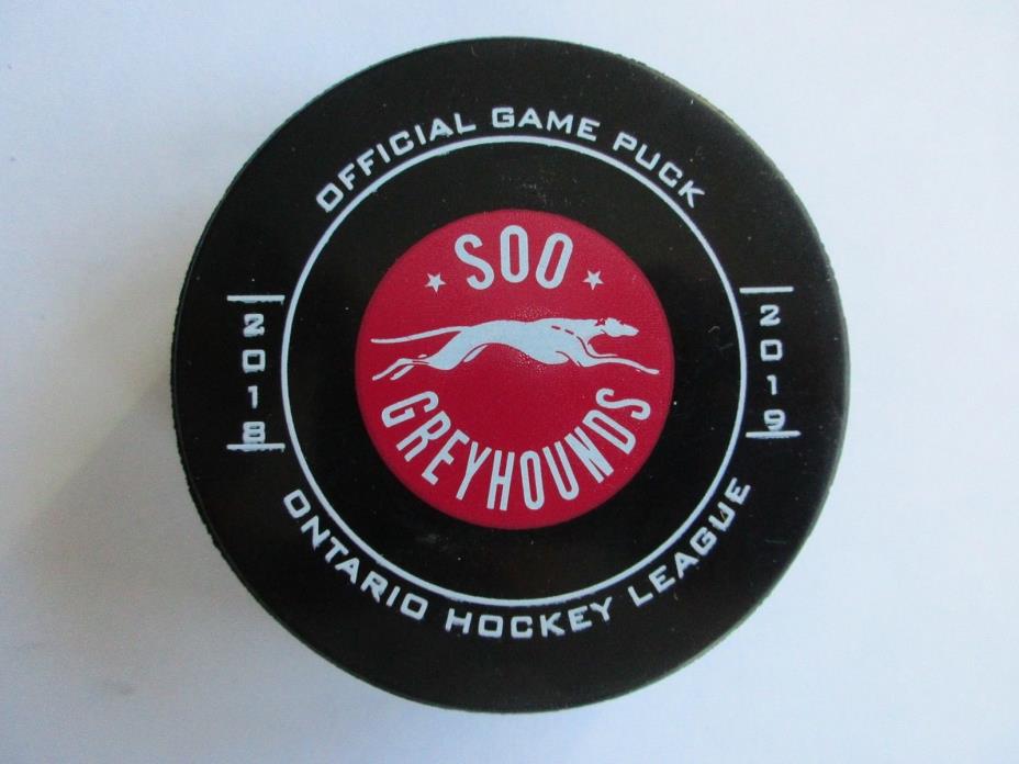 2018-2019 OHL Sault Ste Marie Soo Greyhounds Official Game Puck