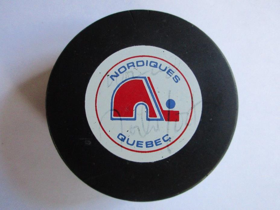 RARE 1980's Quebec Nordiques Viceroy InGlasco NO SHIELD Game Puck - Rochefort