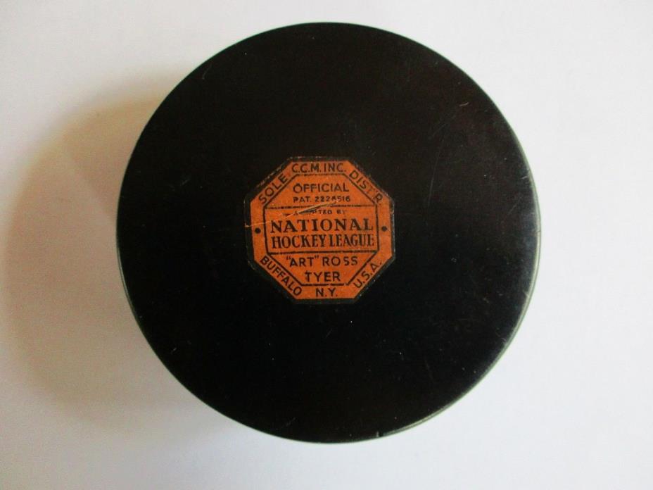 Scarce Vintage 1942-1950 NHL Art Ross Tyer Converse Game Puck - Patent # 2226516