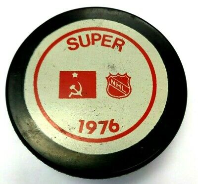 1976 NHL Russia Super Series Souvenir Vintage Hockey Puck
