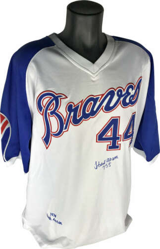 Hank Aaron Signed Autographed 755 Home Runs Braves Jersey Steiner Sports COA