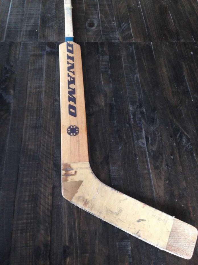 VINTAGE DYNAMO RIGA 1989 GAME USED WOODEN HOCKEY GOALIE STICK ARTURS IRBE