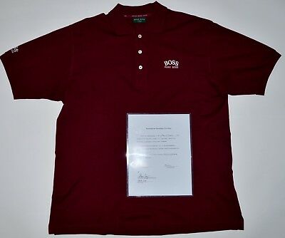 AUTO LE1 OF 1 UDA PHIL MICKELSON HUGO BOSS TOURNAMENT WORN POLO
