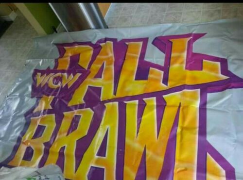 real WCW Fall Brawl War Games 93 tarp banner event used nwa wwf wwe wrestling