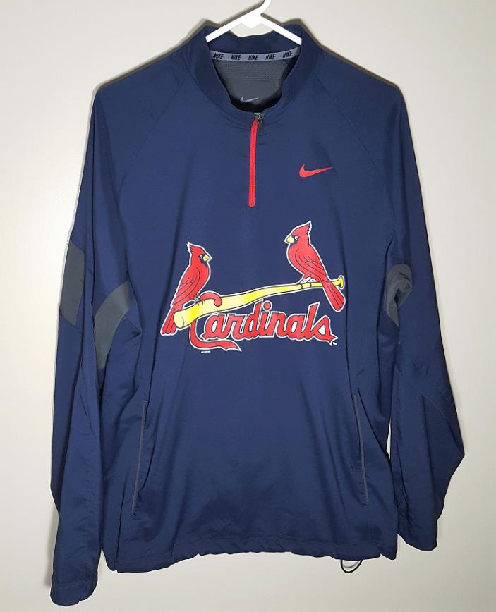 St Louis Cardinals Windbreaker Jacket by NIKE | Vented 1/4 Zip | Mens Medium