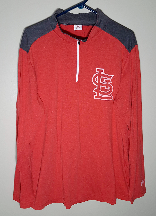 St Louis Cardinals 1/4 Zip T-Shirt | Busch Stadium Promo Long Sleeve | Mens XL