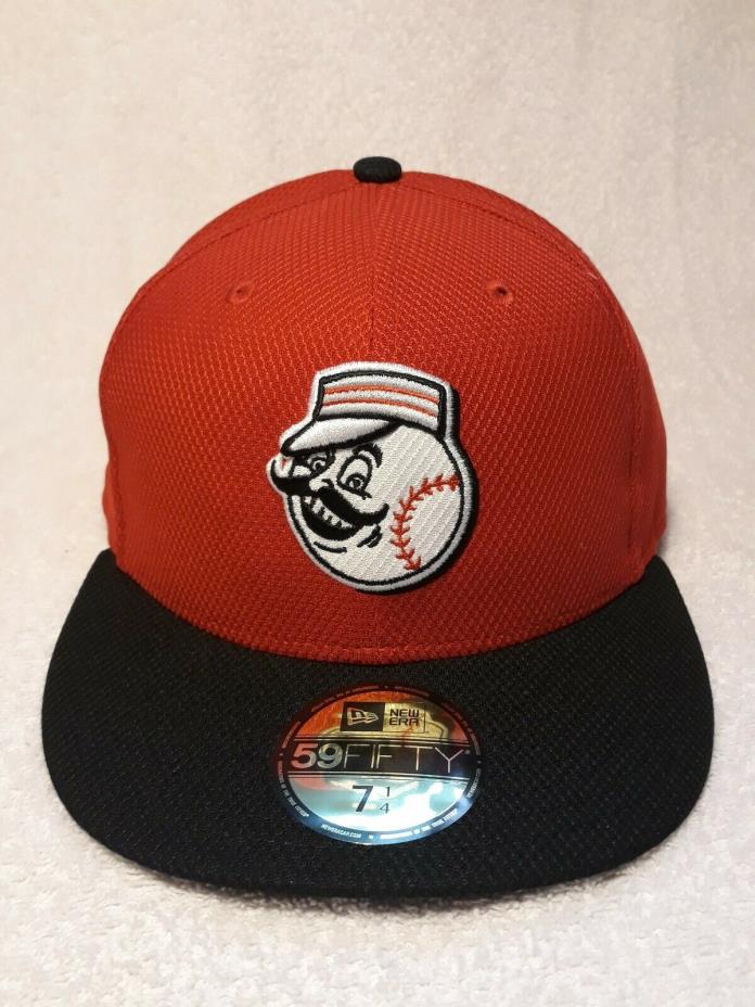 New Era MLB Cincinnati Reds 59Fifty Black On Field Adult Cap Hat 7 1/4 New