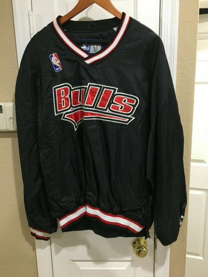 Chicago Bulls NBA Starter Jacket Pullover Mens XL 90s Vintage USED