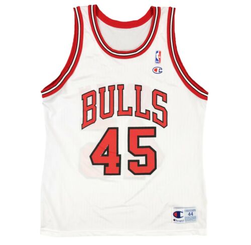 Vintage Chicago Bulls Michael Jordan Champion Jersey #45 Men's 44 White 90s NBA