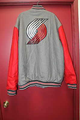 New NBA Portland Trail Blazers Reversible real Wool jacket men' M ONLY 1