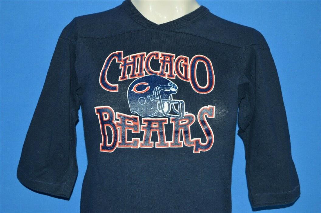 vintage 80s CHICAGO BEARS HELMET CHAMPION V NECK JERSEY t-shirt FOOTBALL YM
