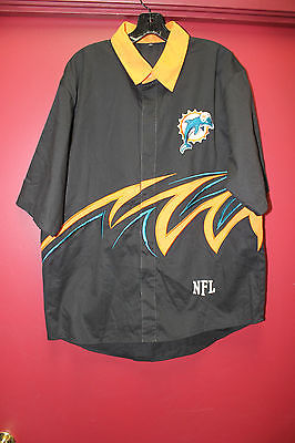 New NFL Miami Dolphins NASCAR Racing style slash pit crew shirt men's L