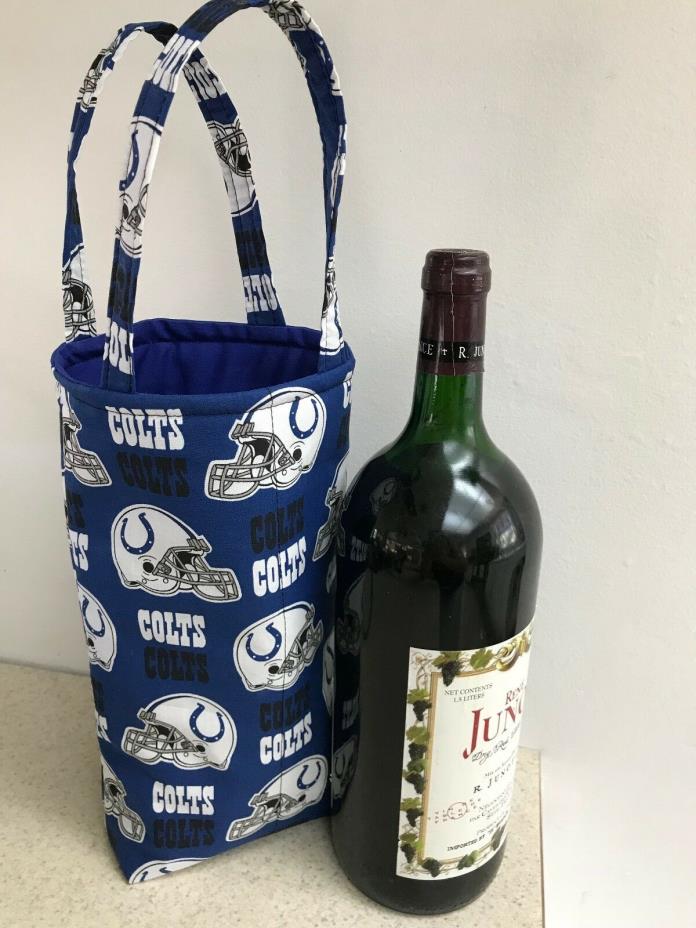 Wine Bottle Bag / Hostess Gift Bag / Tail Gate Booze Bag - Indianapolis Colts
