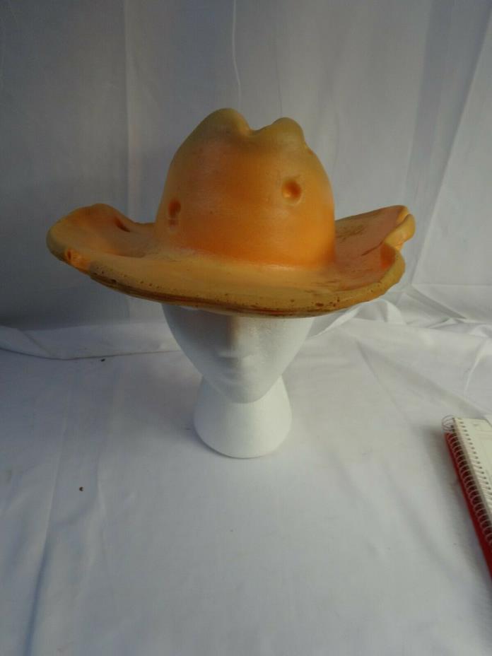 Vintage SWISS CHEESE Cheese Head COWBOY Fan HAT Fits Most