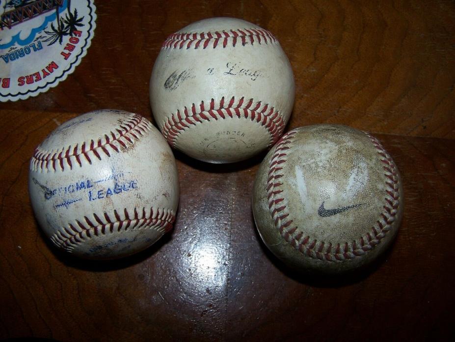 Lot of 3 Vintage Baseballs