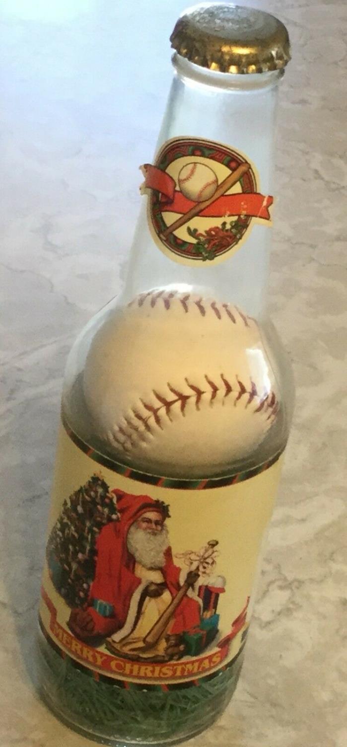 Mini Baseball In A Bottle Made In USA Happy Holidays Merry Christmas In-Bottles