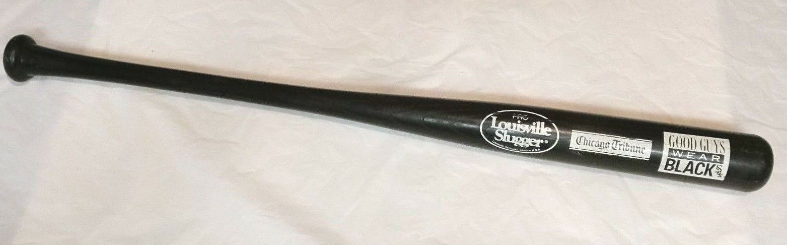 Vtg Chicago White Sox Pro Louisville Slugger Bat (Good Guys Wear Black) Tribune