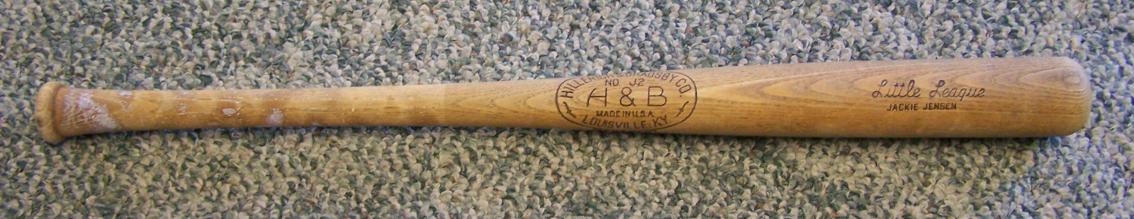Vintage Jackie Jensen Little League Hillerich & Bradsby Co. No. J2 Wooden Bat