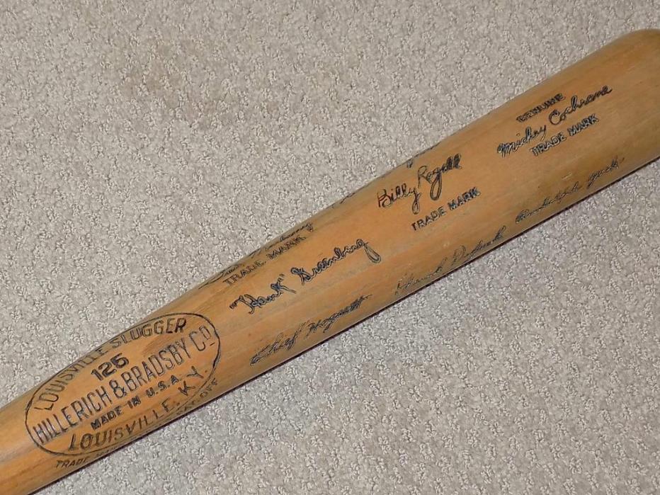 1934 Detroit Tigers World Series Bat Hank Greenberg Mickey Cochrane First Year