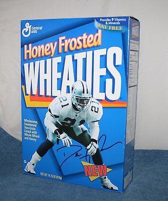 DEION SANDERS Prime Time HOF Cowboys 1995 HONEY FROSTED WHEATIES Cereal Box