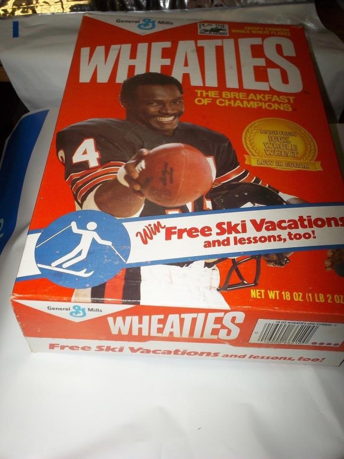 Original 1987 Walter Payton Football Wheaties cereal box chicago bears vtg 18 ox