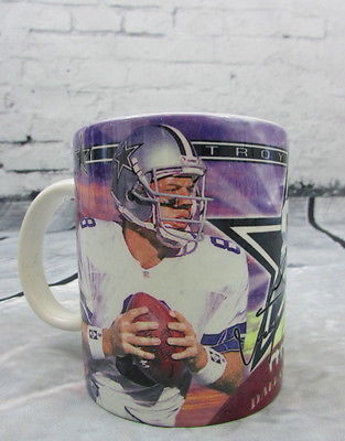 Vintage 1996 NFL Dallas Cowboys Troy Aikman Coffee Mug Cup