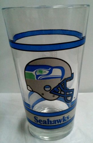 Seahawks NFL Chevron collectible 16oz glass.
