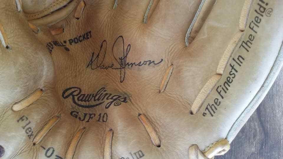 DAVE JOHNSON FASTBACK BASEBALL GLOVE, RAWLINGS #GJF 10 STAR WEB RIGHT THROWER