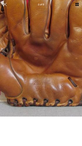 1940s Geo.A Reach Co. Leather Baseball Glove Full Web Mitt Professional Model