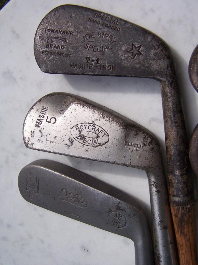 Vintage wood shaft golf club iron Joe Kirby & Roycraft Mashie Whiz putter