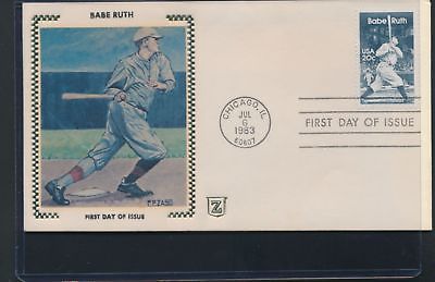 Babe Ruth New York Yankees First Day Issue Silk Cachet 7/6/1983 *454