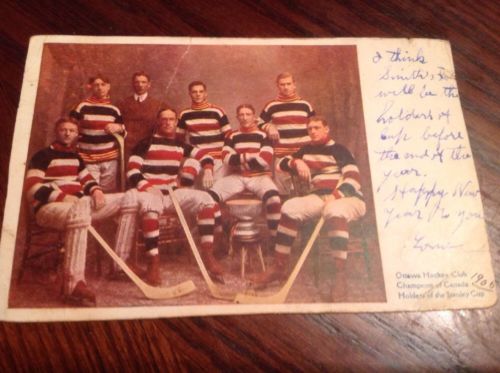 OTTAWA SILVER SEVEN 1906 STANLEY CUP HOCKEY CHAMPIONS POSTCARD RPPC NHL SENATORS