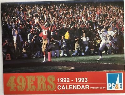 CALENDAR 1992/93 PG&E San Francisco 49ers Jerry Rice Joe Montana Steve Young