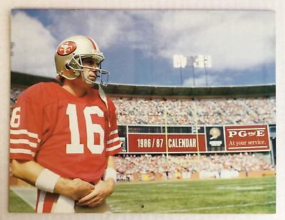 CALENDAR 1986/87 PG&E San Francisco 49ers Joe Montana Dwight Clark Jerry Rice