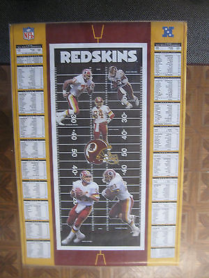 Vintage 1992 Washington Redskins Schedule Poster w/Mark Rypien 24 x 35 Inches