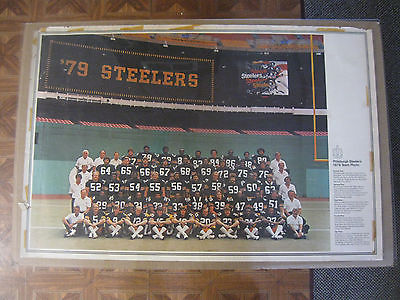 Vintage 1979 Pittsburgh Steelers Team Photo Poster 22 1/2 x 33 1/2 Inches NICE