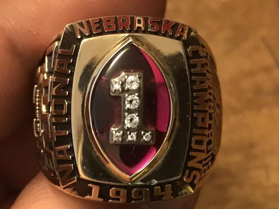 Solid 10k 1994 Nebraska cornhuskers national champions championship player ring
