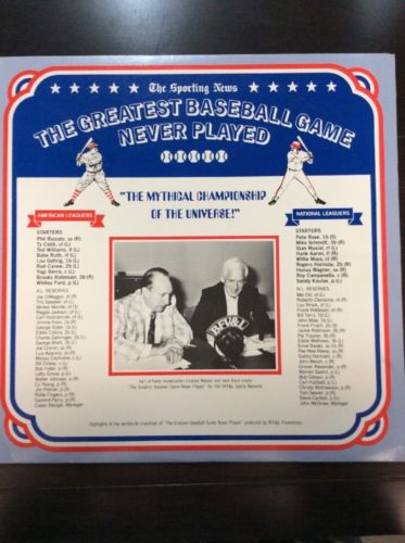 The Greatest Baseball Game Never Played Vinyl BFV&L Promotions 1982 Record Vinyl