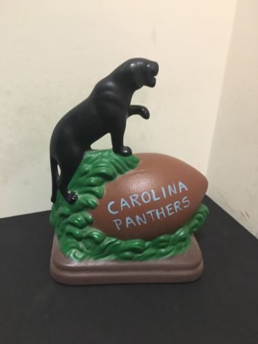 Carolina Panthers ceramic figure with a panther and a football 7.5” Nice