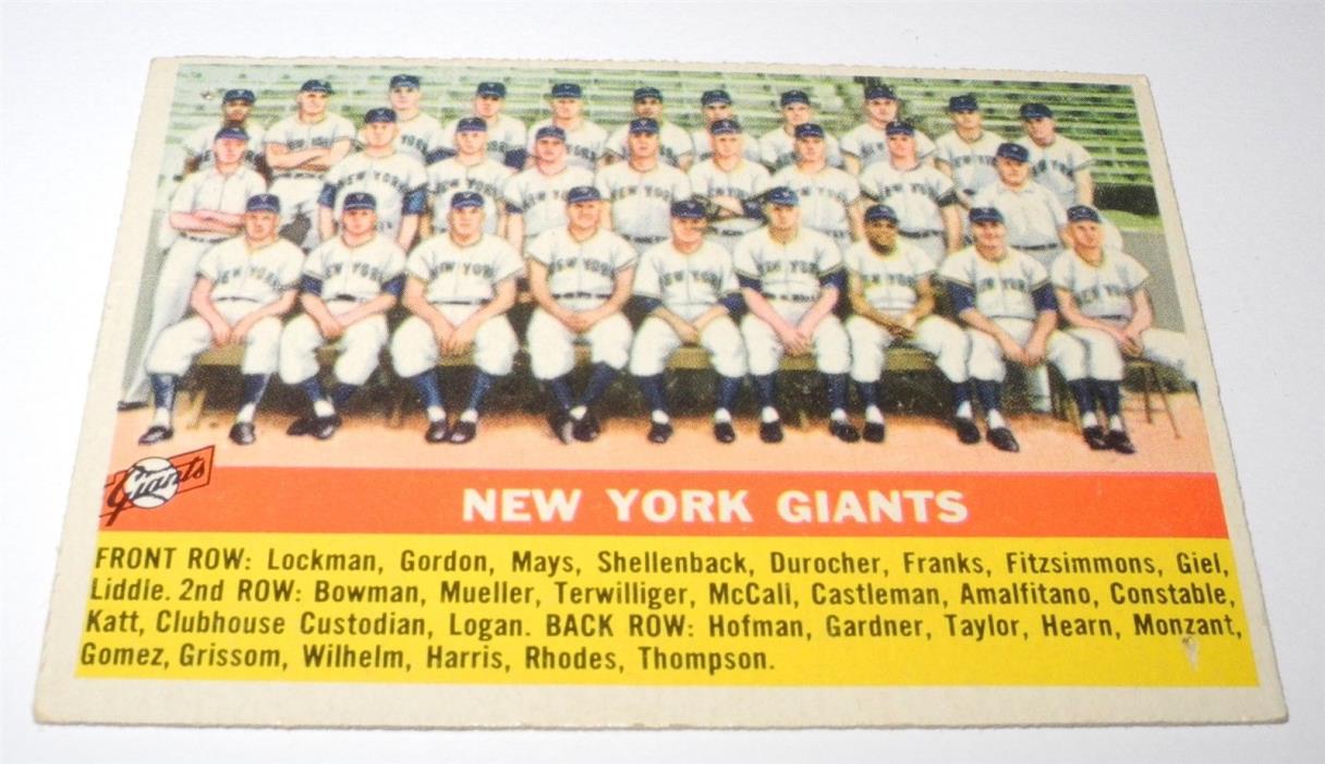 1956 Topps Baseball Card #226 New York Giants Team Checklist Picture Photo
