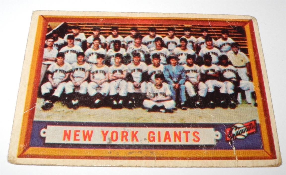 1957 Topps Baseball Card #317 New York Giants Team Checklist Picture Photo