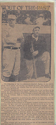 Vintage John McGraw & Christy Mathewson 1 page Article only