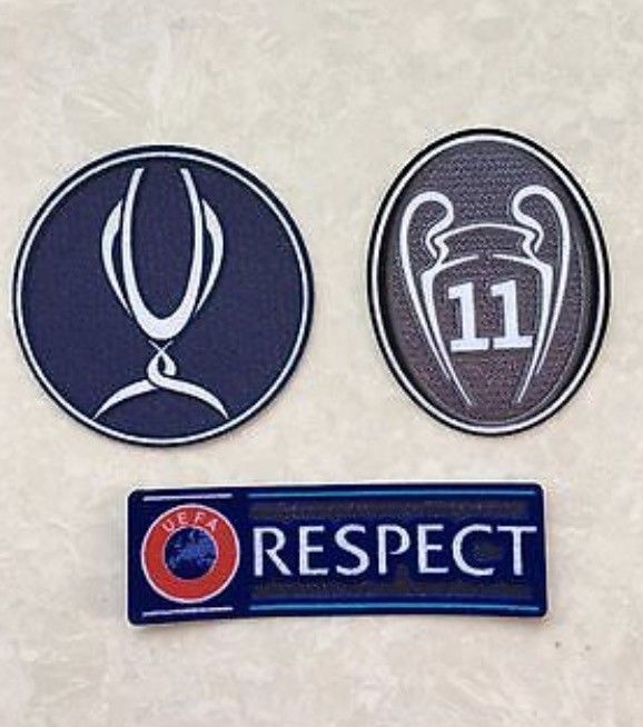Set Of UEFA Super Cup Trophy 11 Respect Patch Badge For Real Madrid Jersey
